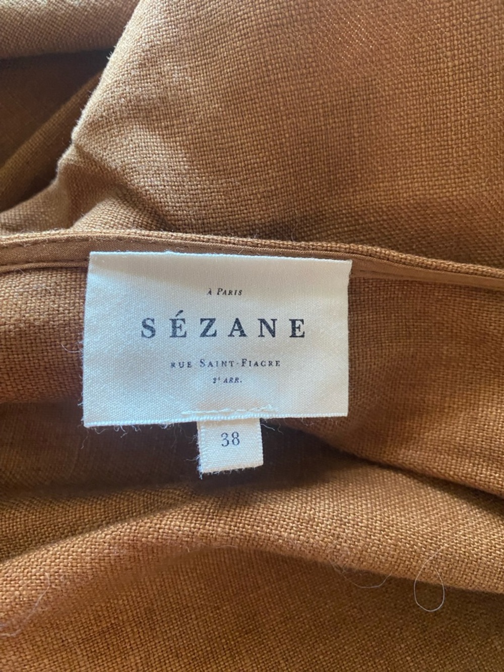 EUC SEZANE - Women’s Brown Linen Midi Dress with Pockets - Size 38EU - Picture 6 of 7